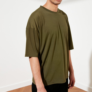 300 Gsm Cotton Heavy Weight Plain Crew <b>Neck</b> Custom Oversized Tshirts for <b>Men</b> <b>High</b> Street Style Made in Pakistan - Product Image 5