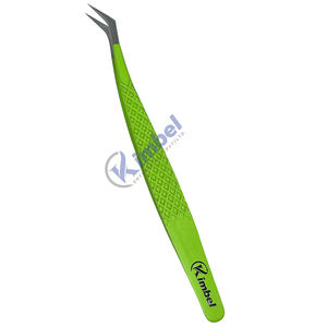 Nuevas pinzas de extensión de pestañas de volumen de acero inoxidable con punta de fibra de agarre de diamante antideslizante punta puntiaguda para extensiones de pestañas - Product Image 1