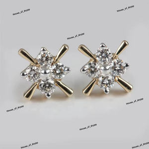 ต่างหูเงินประดับเพชรโมอิสซาไนต์ทรงดอกไม้ ดีไซน์หรูหรา ทรงกลม ระยิบระยับ เหมาะสำหรับใส่ในชีวิตประจำวัน งานปาร์ตี้ ของขวัญสำหรับผู้หญิง - Product Image 4