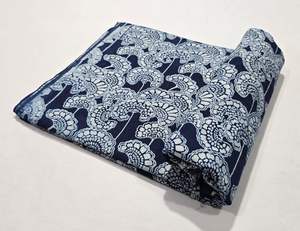 ผ้าฝ้ายเนื้อผ้าระบายอากาศได้ดีจาก100% ผ้าฝ้ายทำมือพิมพ์ลายบล็อกเป็นมิตรต่อสิ่งแวดล้อมแบบดั้งเดิมมรดกทางวัฒนธรรม - Product Image 1