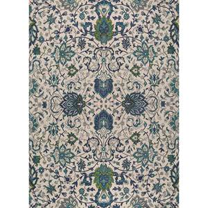 Tapis en laine noué à la main bleu aurore pour la maison, motifs médaillon rectangulaires en puzzle pour couloir, salon, adolescents - SPR-7501 - Product Image 1