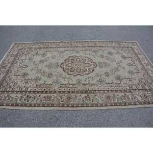 Vintage Turkish <b>Rug</b> Classic Beige Brown 5.1 X 8.7ft Large Area Wool Material Latex Patchwork for Hallway <b>Bedroom</b> Bedside <b>Rug</b> - Product Image 3