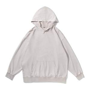 เสื้อฮู้ดโอเวอร์ไซส์ผู้หญิงผ้าคอตตอน100% โอเวอร์ไซส์สไตล์วินเทจเสื้อมีฮู้ดทรงแบ็กกี้เสื้อมีฮู้ดสำหรับสตรีทผ้าปักลาย3D ต่ำผ้าทอ - Product Image 6