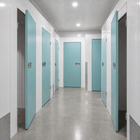 Sistema de Almacenamiento con Puerta Azul Claro, Compartimentos Privados Modernos, Puerta Abatible, Unidad de Almacenamiento Individual