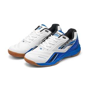 Chaussures de badminton professionnelles SOLM8 CS50 pour tous les terrains, blanches/bleues, chaussures de sport et d'entraînement avec doublure en mesh pour l'été - Product Image 1