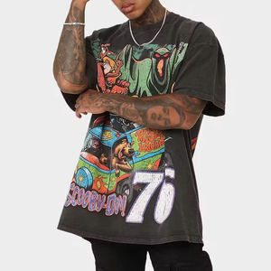 เสื้อยืดผู้ชายขายส่ง พิมพ์ลายกราฟิกตามสั่ง ผ้าฝ้าย 100% ทอแบบระบายอากาศ ทรงหลวม สไตล์ฮิปฮอป วินเทจ ลุคซักยับ - Product Image 3