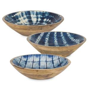 Customizable Enamel Hand Crafted Mango <b>Wood</b> Dining <b>Bowl</b> with Server High Quality Print Finish Multipurpose <b>Salad</b> <b>Bowl</b> Use - Product Image 2