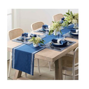 Look simple et élégant couleur bleue extra absorbant chemins de table pour les événements de banquet décoration de salle à manger de fête de mariage 100% coton - Product Image 1