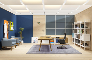 Juego de escritorio de oficina ejecutivo de madera moderno en forma de L con diseño ergonómico y construcción duradera para oficina - Product Image 5