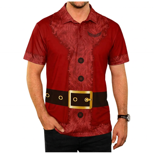 Débardeur tricoté décontracté pour homme, motif Père Noël, rouge et blanc, boutonné sur le devant - Product Image 6