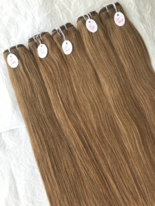 Mechones de cabello humano lacio brasileño, extensiones de cabello humano ondulado con cutícula, color resaltado indio, Remy, venta al por mayor - Product Image 3