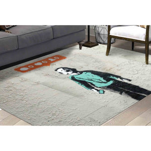 พรมลายกราฟฟิตีของแบงก์ซี่: ลายเด็กกำลังร้องไห้, พรมกันลื่น, พรมเนื้อนุ่มแบบไม่ถักทอ - Product Image 4