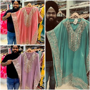 ชุดคาฟตันคอตตอนแท้พิมพ์ลายด้วยมือดีไซน์ใหม่สุดพิเศษชุดซาลวาร์ - Product Image 5