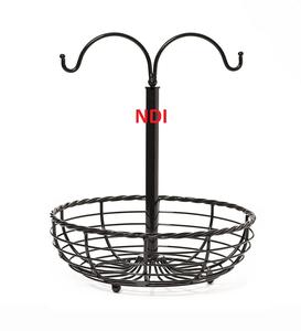 Cesta de fruta de acabado con recubrimiento de polvo negro para uso en la cocina Cesta de fruta decorativa hecha a mano Mesa de comedor Centros de mesa Uso - Product Image 6