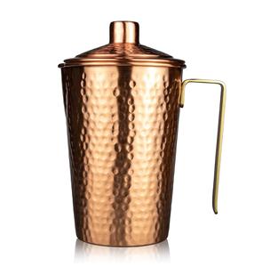 Jarra de agua martillada Jarra de cobre puro 99.74% Jarra de cobre Ayurveda Beneficios para la salud 50,7 Onza líquida de EE. UU. - Product Image 6