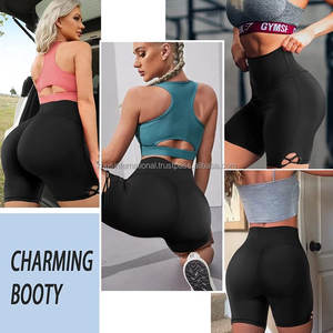 Shorts de cycliste taille mi-haute personnalisés pour hommes, de haute qualité, contrôle du ventre, respirants, légers, ensemble de shorts de yoga avec poches, style uni - Product Image 5