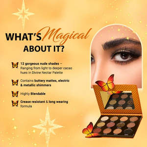 Palette de fards à paupières Divine Nectar Shimmer - Fard à paupières minéral longue tenue, résistant à l'eau, sans cruauté, pour femmes - Product Image 3