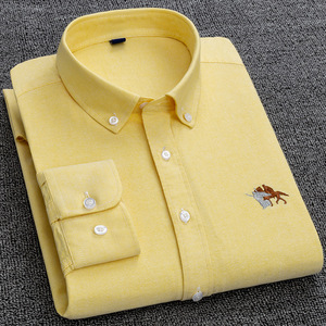 เสื้อเชิ้ตผู้ชายคุณภาพสูง ผ้าฝ้าย 100% ทรงสแตนด์ ป๊อปลิน รุ่นใหม่ล่าสุด ขายดี สวมใส่สบาย ระบายอากาศได้ดี แขนยาว - Product Image 1