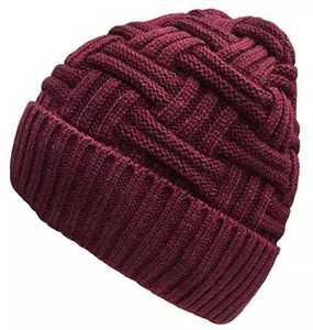 ฤดูหนาว Seasons Cap 100% อะคริลิค Beanie หมวกหมวกอบอุ่นด้านในขนแกะ Cuffed Ribbed ฤดูหนาว Warm วาฟเฟิล Beanie หมวกหมวก - Product Image 1