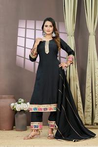 Neeta Creation Modern Traditional Indian Cotton Silk Designer Salwar Kameez Dupatta para mujeres de secado rápido para ocasiones de fiesta - Product Image 3