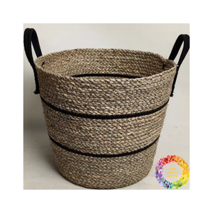 Sac de plage en jonc de mer de haute qualité sac à main en paille artisanal avec poche intérieure spacieuse pour des sorties quotidiennes et à la plage élégantes - Product Image 3