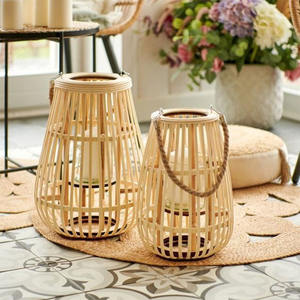 Lanterne en rotin naturel de style nordique avec bougeoirs à poignée, lanternes et bocaux à bougies pour la décoration intérieure de l'usine du Vietnam - Product Image 3
