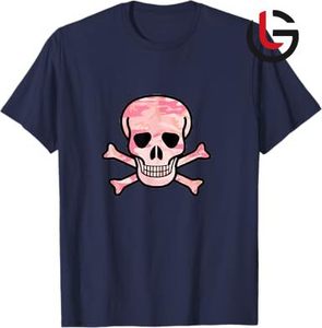 เสื้อยืดผู้ชายสีดำลายกะโหลกพร้อมโลโก้อินเทรนด์เสื้อคอตตอนสไตล์วินเทจเสื้อแขนสั้นพิมพ์ลายคอโอแบบถ่ายโอนความร้อน - Product Image 2