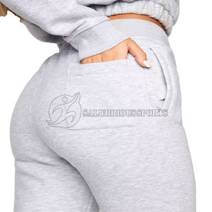 Conjunto Deportivo de 2 Piezas para Mujer, Talla Grande, Sudadera Ligera con Capucha, Pantalones Deportivos Transpirables, Top Corto, Logotipo Personalizado - Product Image 6