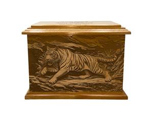 Urne funéraire en bois pour crémation de tigre, urne funéraire en bois pour grand animal, urne funéraire en bois pour faune sauvage avec gravure, urnes en bois pour cendres humaines - Product Image 2