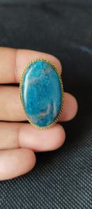 Cabujón Ranurado de Apatita y Latón, Cristal Curativo Increíble, Gema Suelta para la Elaboración de Joyas - Product Image 5