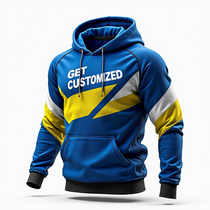 เสื้อฮู้ดดี้ผู้ชายสไตล์สตรีทแวร์สำหรับฤดูหนาว ผ้าฟลีซโอเวอร์ไซส์ พิมพ์ลายแบบซับลิเมชั่น ผสมผ้าฝ้าย รับสั่งทำตามแบบ เป็นมิตรกับสิ่งแวดล้อม ทนทาน สวมใส่สบายทุกวัน - Product Image 2