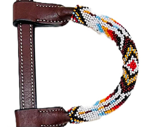 Haute qualité personnalisé une oreille Western perlé cheval Headstall Logo cuir Tack prix compétitif cheval produits - Product Image 6
