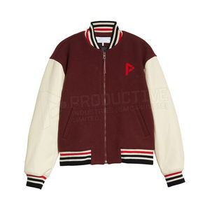 เสื้อแจ็กเก็ตผ้าใบผู้ชาย OEM แบบเลตเทอร์เมนแขนยาวคอตั้งสำหรับฤดูหนาว - Product Image 1