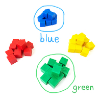 PLOMA 100 Pièces Compteurs Mathématiques en Plastique Non Toxique de 2 cm avec Boîte de Rangement (4 Couleurs) pour Enfants de 2 à 7 Ans Unisexe Avertissement Petites Pièces