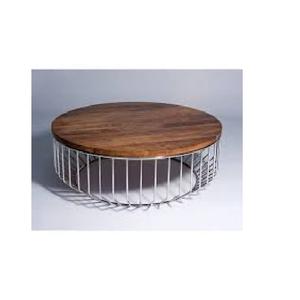 Table à manger ronde moderne en verre avec base en fil d'acier inoxydable Mobilier contemporain de luxe - Product Image 2