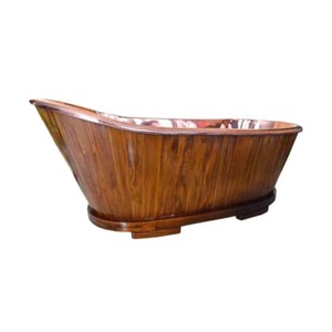 Bañera de hidromasaje de cobre antiguo, diseño Vintage martillado a mano, bañera de Metal de bronce independiente personalizable para uso en el baño - Product Image 6