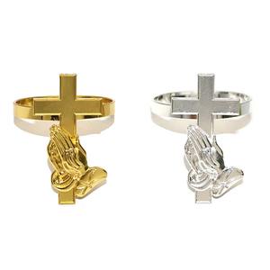 Or Religieux Style Serviette Anneau Élégant Décor De Table Accessoire pour La Fête De Mariage Maison À Manger Élégant Luxueux Design Spirituel - Product Image 3