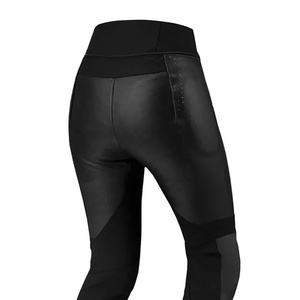 Pantalones de Motociclismo Deportivos de Cuero para Hombre, Resistentes al Viento, Negros, para Aventura, Turismo y Pista, con Protecciones de Seguridad CE, de Cuero Vacuno Duradero - Product Image 4