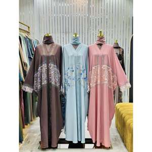 Robe Kaftan en Coton pour Femme de Qualité Supérieure, Faite à la Main en Turquie, Longue, à Manches Longues, en Tissu Doux et Respirant, Coupe Ample, Idéale pour les Fêtes Décontractées - Product Image 1