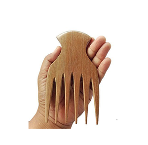 Kit de toilettage avec peigne en bois Peigne à dents larges Peigne à dents denses Moustaches de poche pour salon à domicile - Product Image 2