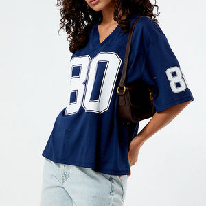 Venta al por mayor de camisetas de fútbol de malla transpirable personalizadas, fabricante profesional de entrenamiento, camisetas americanas para mujeres, diseño personalizado - Product Image 3