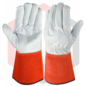 ถุงมือนิรภัยหนังวัวที่ทนทานพร้อมฝ่ามือและข้อมือเสริม - Product Image 1