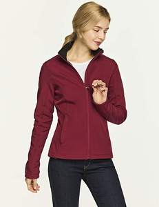 Haute qualité en gros personnalisé en plein air femmes léger imperméable coupe-vent respirant fermeture éclair à capuche Performance Softshell - Product Image 5