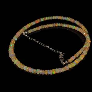 Collar de Perlas de Ópalo Etíope de 4-5.5 mm con Cadena de Acero Inoxidable Dorado, Moderno, Religioso, Bonito, Regalo de Boda, Patrón Numérico - Product Image 2