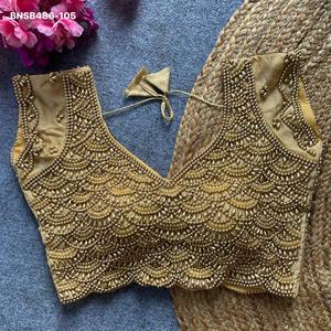 Blusa de Seda Pura con Cuentas y Bordado a Mano para Bodas, al Precio Más Bajo, Proveedor de Surat, Exportador de Moda Femenina India - Product Image 5