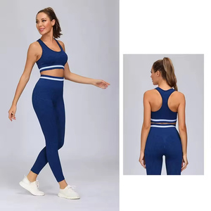 Venta directa de fábrica Conjunto de yoga para mujer Ropa deportiva Sin costuras Sólido 2 piezas Ecológico Transpirable Entrenamiento Gimnasio Ropa de fitness - Product Image 6