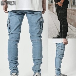 Jeans Denim Délavés de Haute Qualité pour Hommes Automne Hiver Décontracté Style Droit Séchage Rapide Coton Respirant Logo Personnalisé - Product Image 5