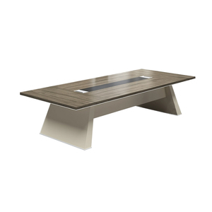 Modern Minimalist Boardroom Conference Table Large Luxury Executive Office <b>Desk</b> Modular Team <b>Workstation</b> Aluminum Legs - Product Image 5