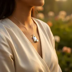 Pendentif en argent 925 avec nacre pour femmes, bijoux élégants, cadeau avec breloques en perles - Product Image 2