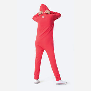 ผ้าฝ้าย80% 20% โพลีเอสเตอร์เคลือบด้านหลังผ้าฝ้ายด้านในมีซิปสีแดงสดใส่ได้ทั้งชายและหญิงแบบดั้งเดิม - Product Image 3